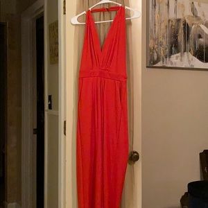 Red backless jumpsuit - sz s